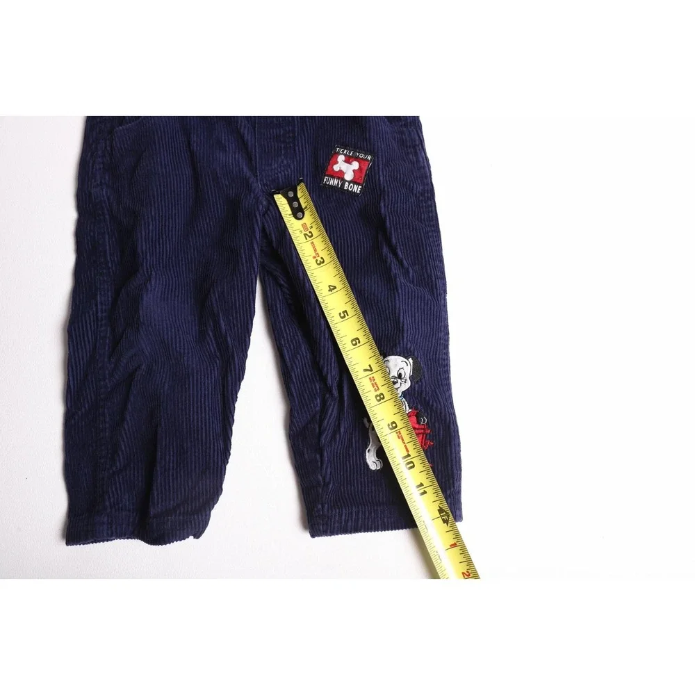 Disney 102 Dalmatians Navy Blue Corduroy Overalls Toddler Boys Size 2T Vintage